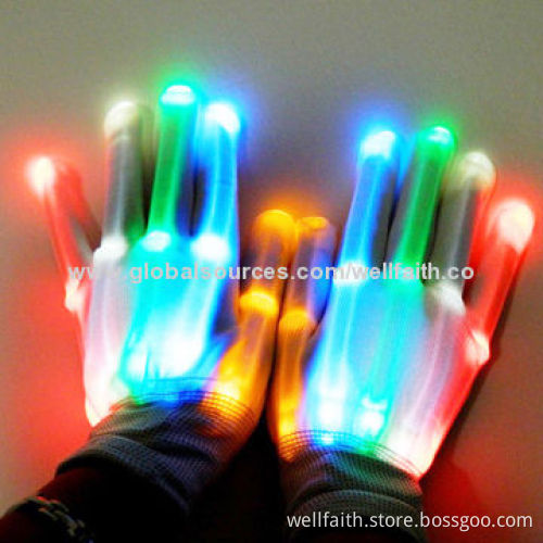 LED Electrical Safety Gloves for Halloween Decoration with CE, RoHS, UL Marks